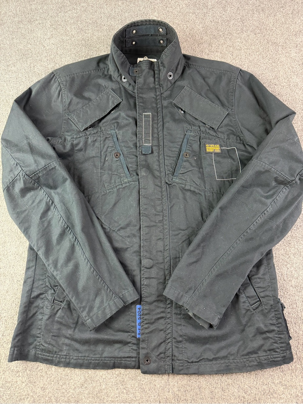 G-Star Raw Recolite Laundry Overshirt Full Zip/Snap Size XL Black